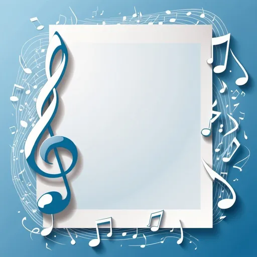 Prompt: can u make festival sertificate background  with light blue and white music notes

