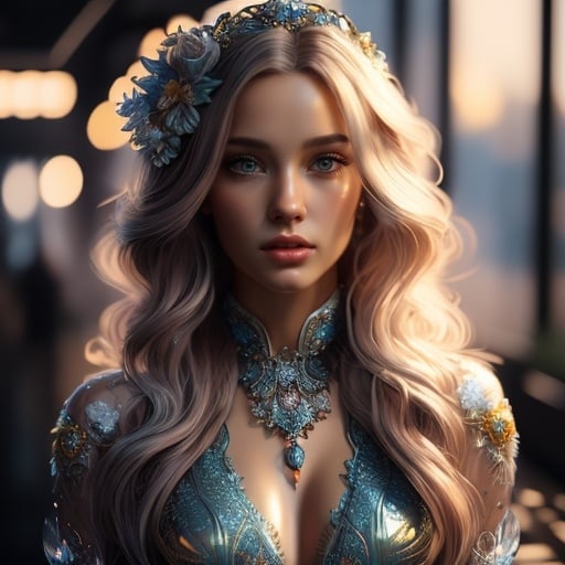 Prompt: Intricately detailed front facing elaborate beautiful mermaid, intricate glistening face, bright eyes, prismatic crystal clear dress, long hair, hyperdetailed painting by Ismail_Inceoglu Tom Dan , CGSociety, ZBrush Central, fantasy art 4K, under water Crystal Palace in background digital painting, digital illustration, extreme detail, digital art, ultra hd, vintage photography, beautiful, tumblr aesthetic, retro vintage style, hd photography, hyperrealism, extreme long shot, telephoto lens, motion blur, wide angle lens, deep depth of field, warm, anime Character Portrait, Symmetrical, Soft Lighting, Reflective Eyes, Pixar Render, Unreal Engine Cinematic Smooth, Intricate Detail, anime Character Design, Unreal Engine, Beautiful, Tumblr Aesthetic,  Hd Photography, Hyperrealism, Realistic, Detailed, Olga Shvartsur, Svetlana Novikova, Fine Art