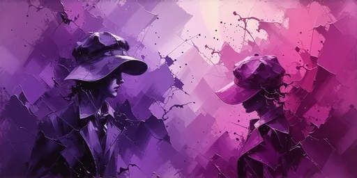 Prompt: (purple rain), (raspberry berets), (abstract expressionism), vibrant shades of purple and raspberry, expressive brushstrokes, layered hues blending, bold contrasts, dreamlike ambiance, a sense of movement, high quality, ultra-detailed