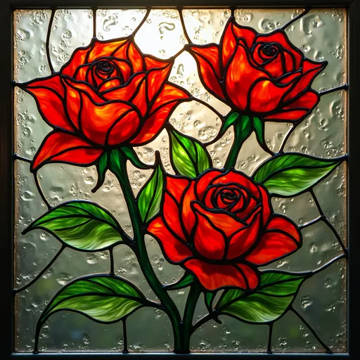 Prompt: Stained glass roses