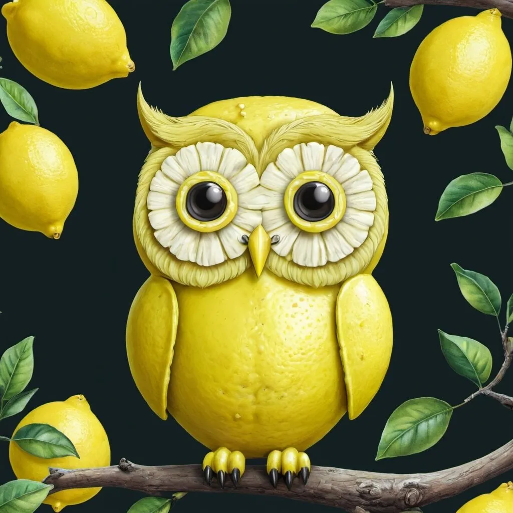 Prompt: Lemon owl