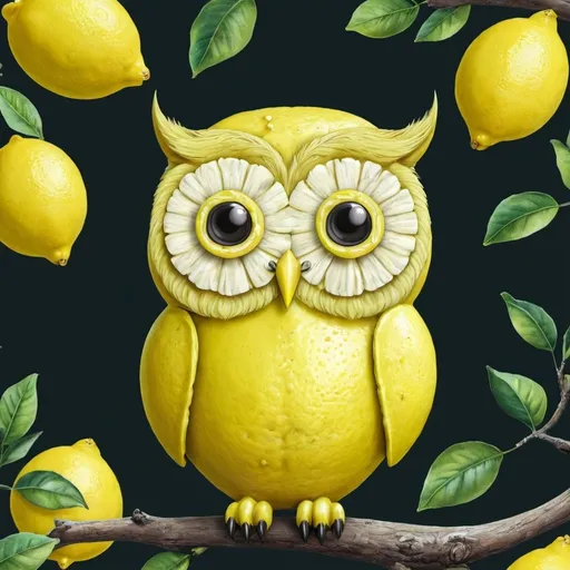 Prompt: Lemon owl