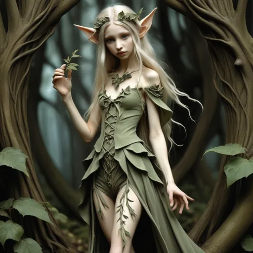 Prompt: (Elf), inspired by (Brian Froud) style, intricate details, whimsical clothing and shoes