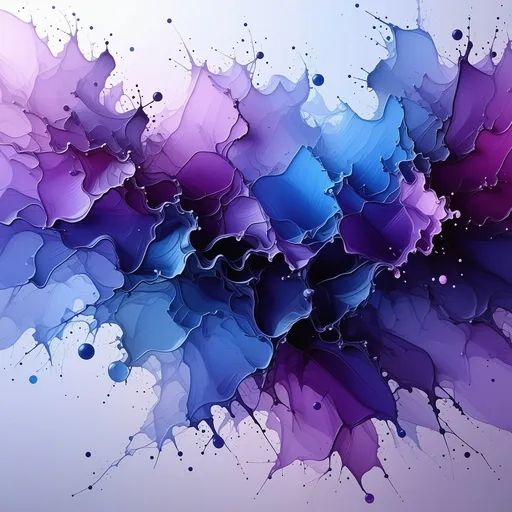 Prompt: (purple rain), (abstract expressionism), vibrant shades of purple, deep blues, expressive brushstrokes, layered hues blending, bold contrasts, dreamlike ambiance, a sense of movement, high quality, ultra-detailed