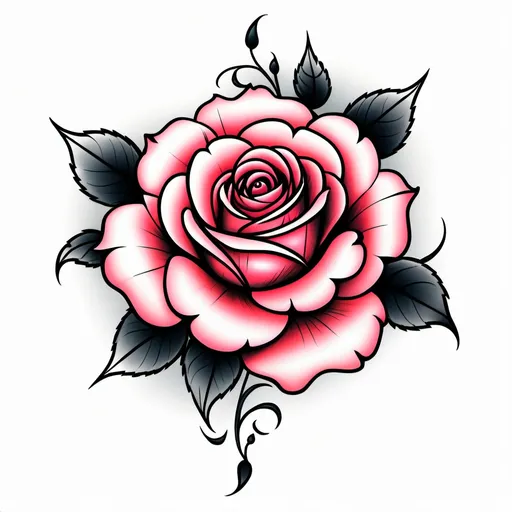 Prompt: (vibrant) Rose tattoo flash for foot, intricate details, captivating blooms, black ink outlines, textures of petals, hatching, skilled artistry, (distinctive design), bold colors, timeless elegance, minimalist layout, dynamic composition, ideal for tattoo enthusiasts, HD quality, unique aesthetic, showcasing creativity and passion for body art.