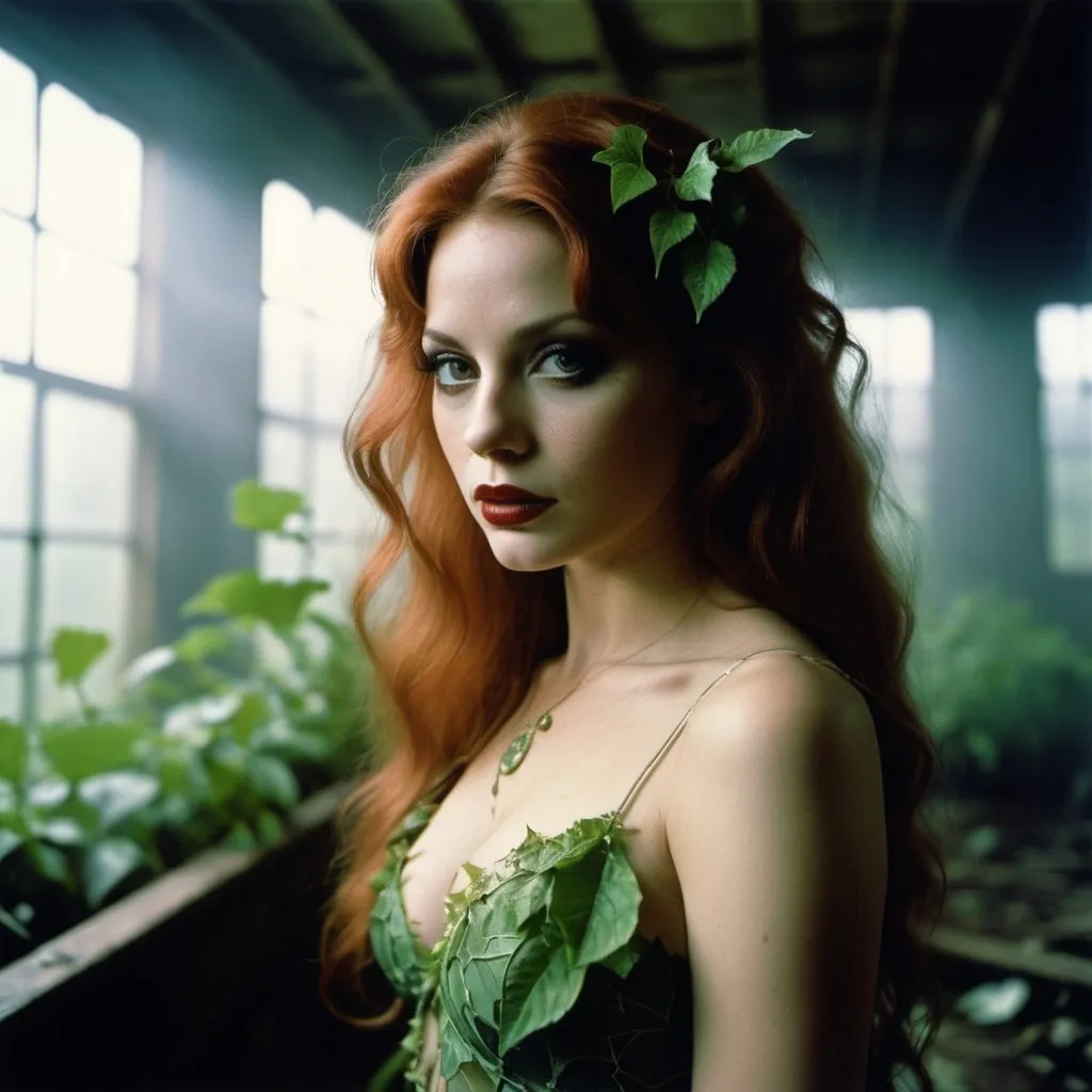 Prompt: By Dario Argento & Clive Barker ::
35mm 1970s photo close portrait of Poison Ivy in an abandandonned and foggy hangar ::
Eerie and horror movie atmosphere