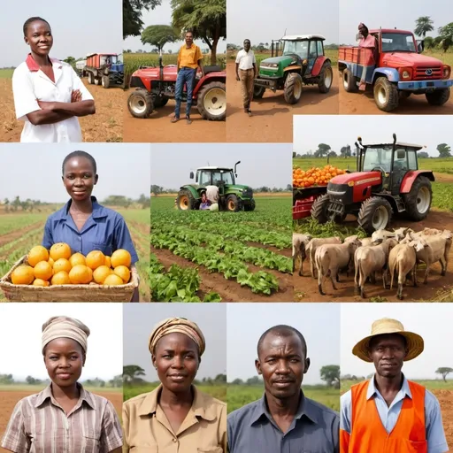 Prompt: different people from various professions—farmers, shop owners, drivers....All African 