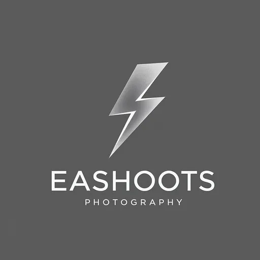 Prompt: logo for EAShoots, a photography company. id like the 'S' to be a lightning bolt. not so dynamic and more grayscale