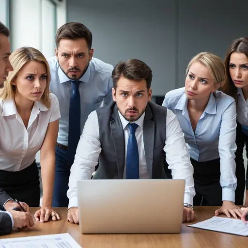 Prompt: A group of employees wondering what the boss means?
