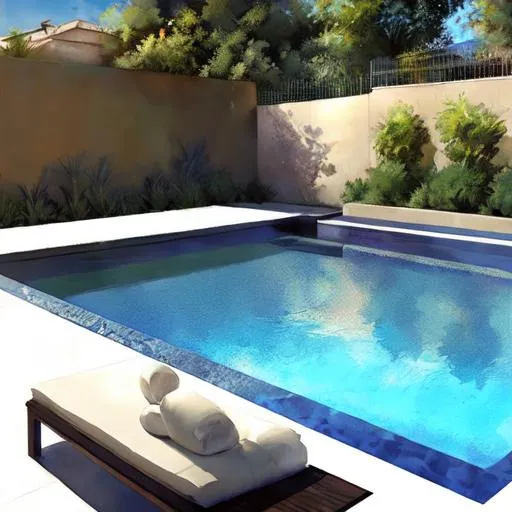 Prompt: backyard swimming pool oasis