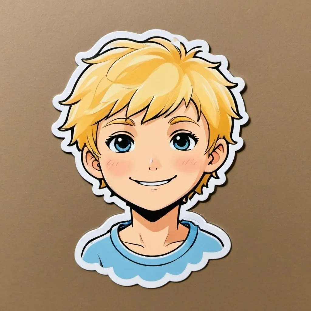 Prompt: suprised blond boy