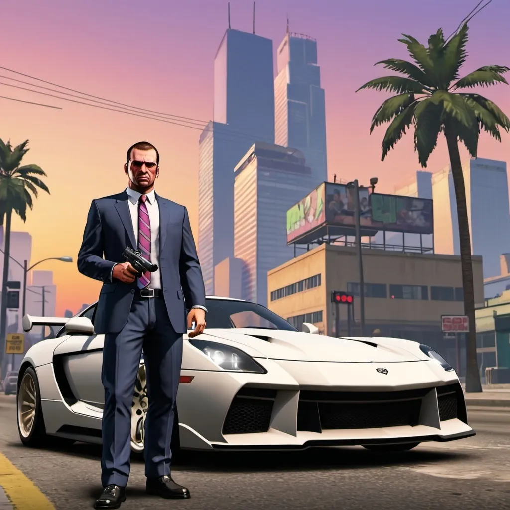 Prompt: create gta 6 thubnail for video