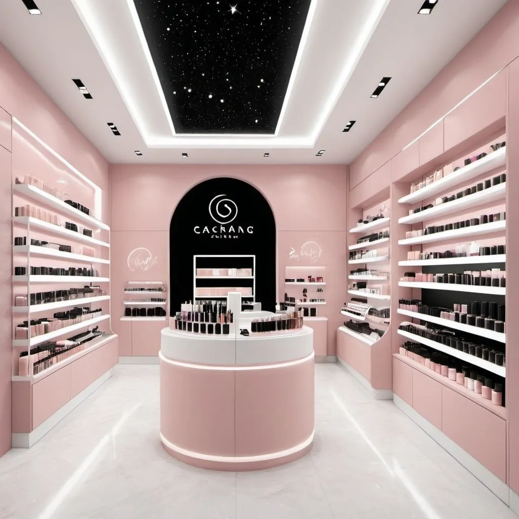 Prompt: Space design of cosmetics store