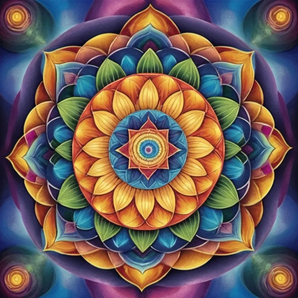 Prompt: Sacred colorful Geometry Mandelas
