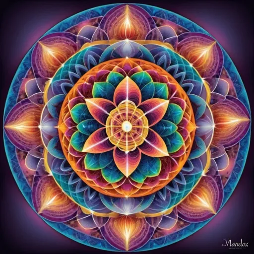 Prompt: Sacred colorful Geometry Mandelas
