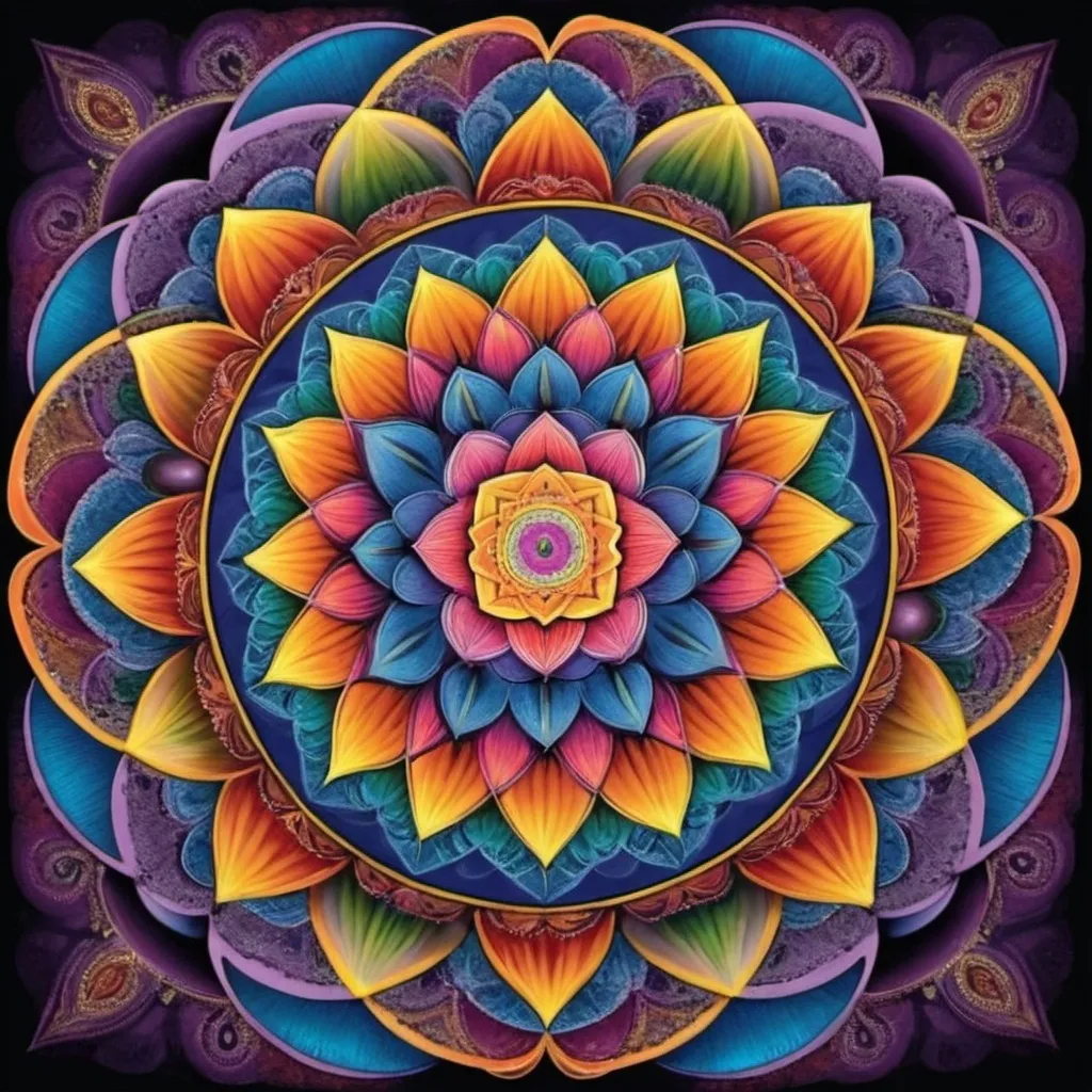 Prompt: Sacred colorful Geometry Mandelas
