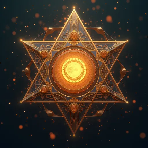 Prompt: Create an image of a Merkaba geometric symbol
