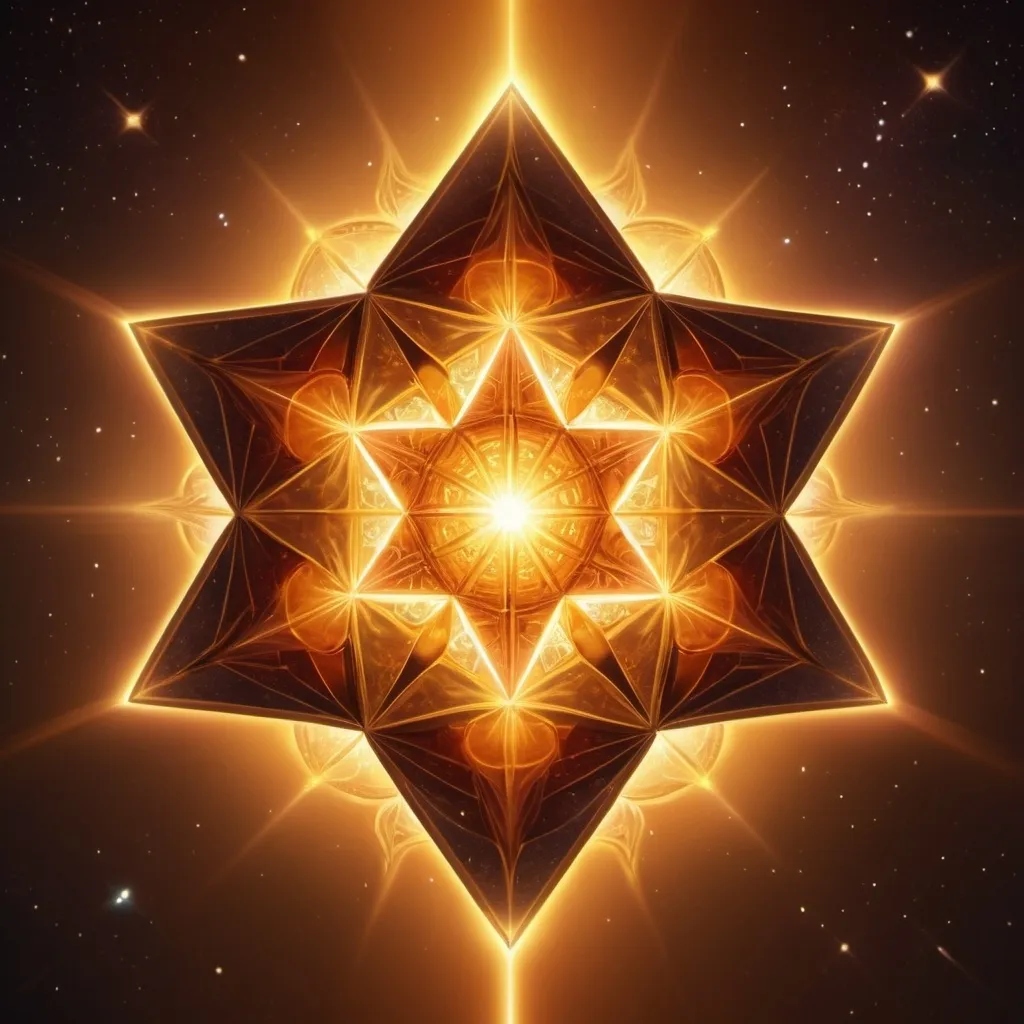 Prompt: merkaba in front of the sun

