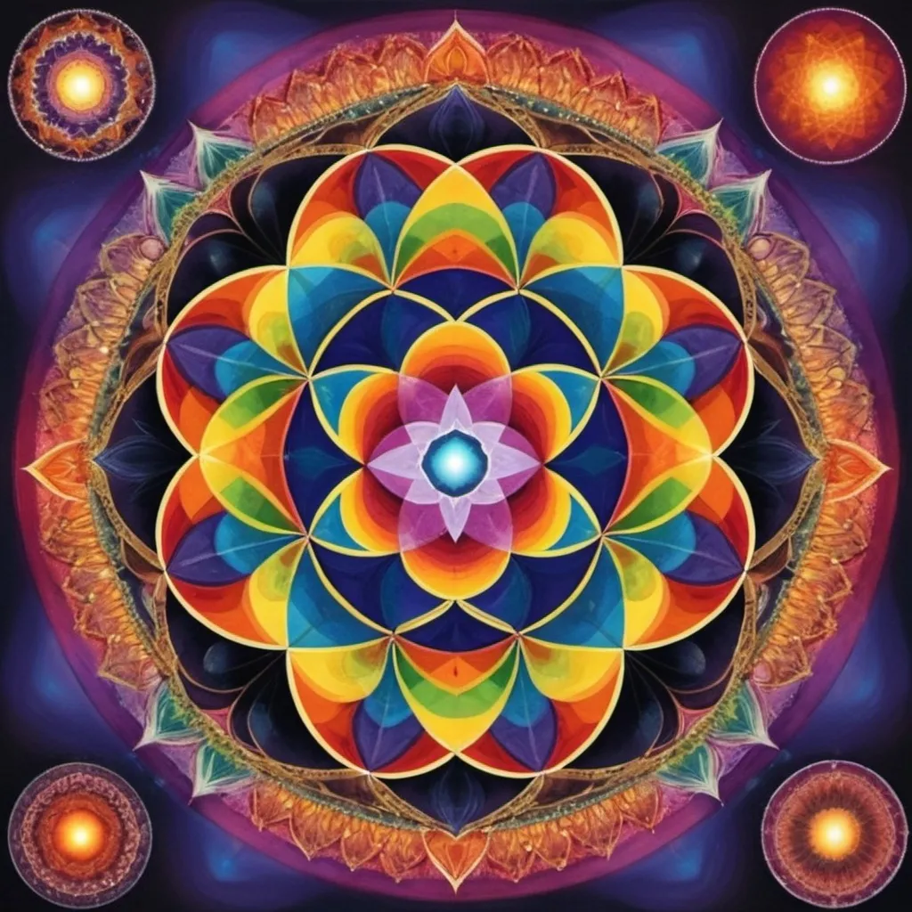 Prompt: Sacred colorful Geometry Mandelas
