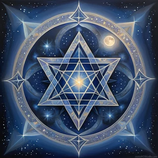 Prompt: merkaba over the moon

