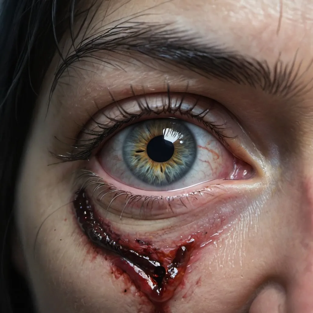 Prompt: Eye of suffering and terror 