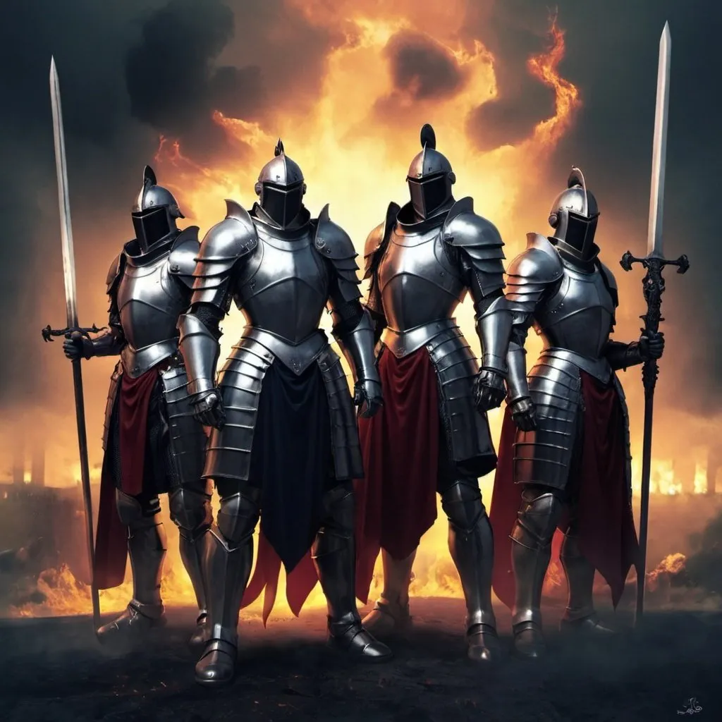 Prompt: The four knights of apocalypse.