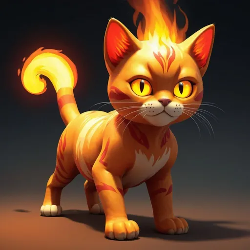 Prompt: make a fire cat (a cat with fire abilities and can manipulate fire)