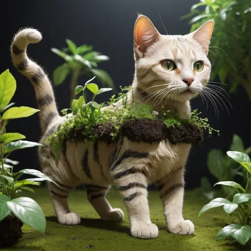 Prompt: make a earth cat (a cat with nature abilities and can manipulate plants)