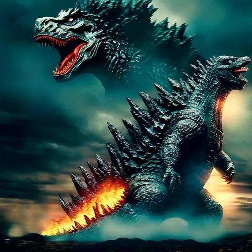 Prompt: Godzilla running