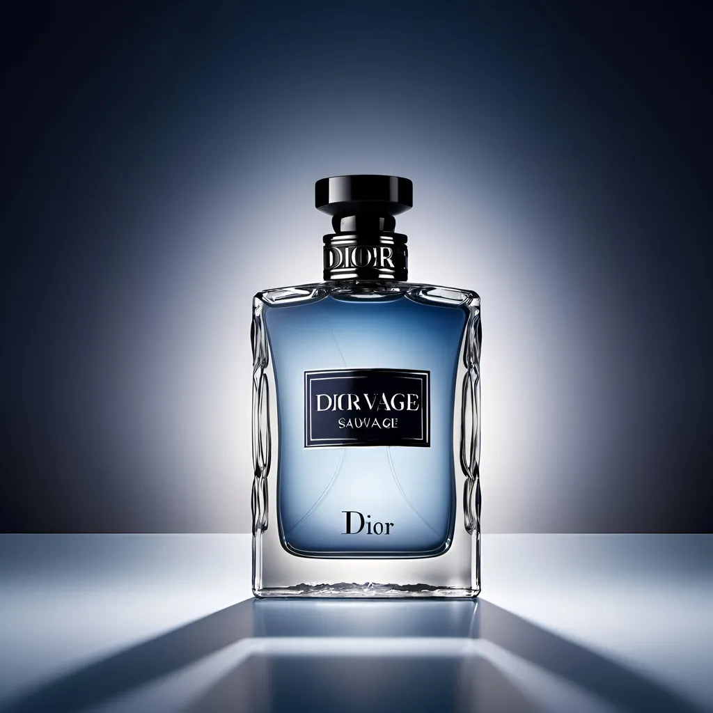 Prompt: Create a realistic image of a Dior" Sauvage perfume bottle with a
"sophisticated background