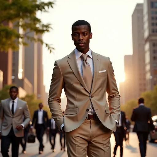 Prompt: @Rz01BqRbFdueBcXNlkmA is standing posed with one hand in his pocket.