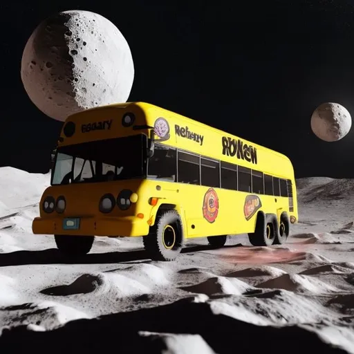 Prompt: realy chicken bus on the moon
