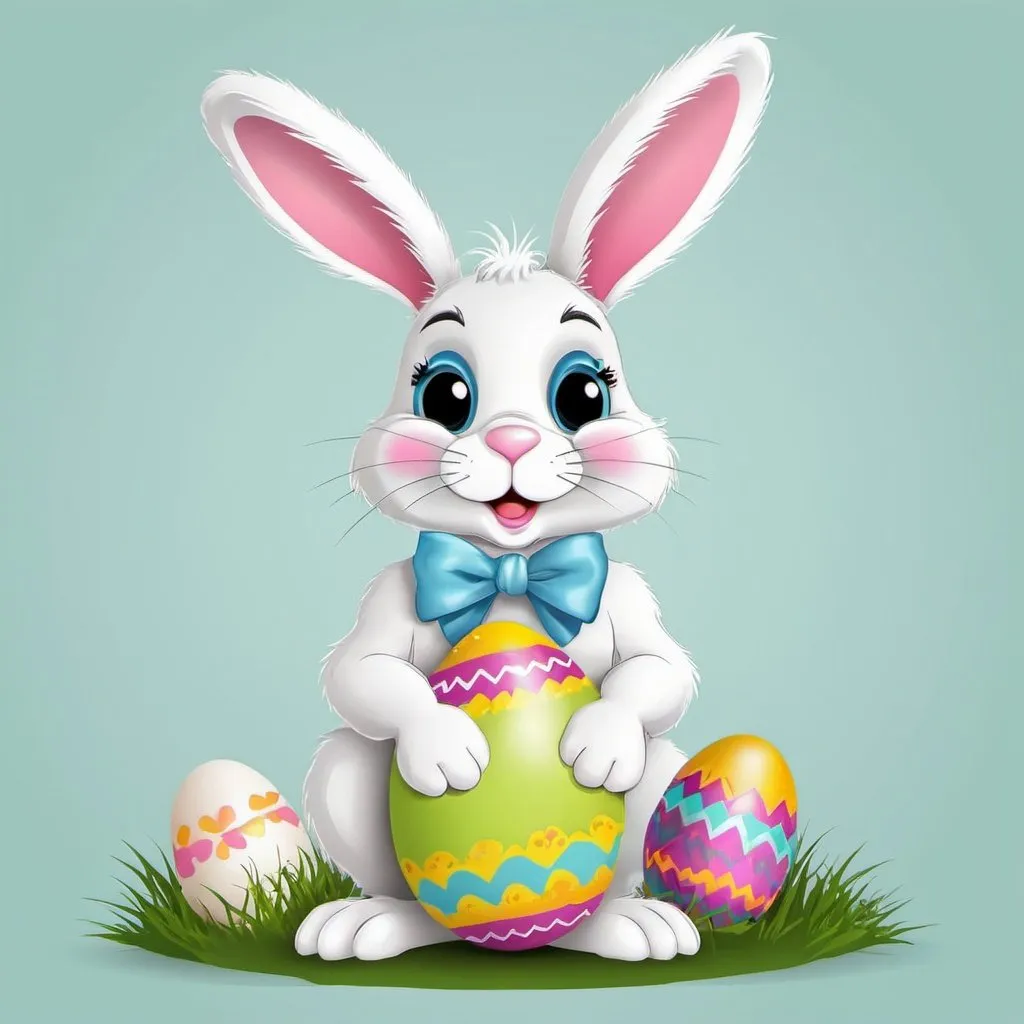 Prompt: make me a picture of a very trendy easter bunny

clipart please


