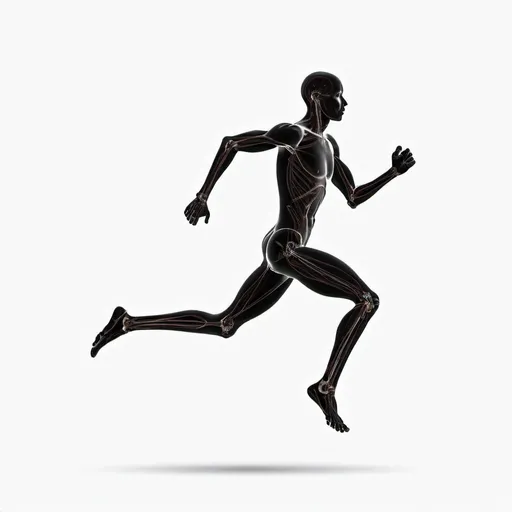 Prompt: A human quickly running with no backgrouds. The human is just described as outlines.