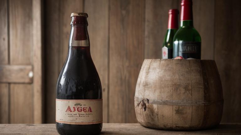 Prompt: Old image of a bottle
"Aguas Frias" label
Red wine"
Reservation
1957
Photographic style