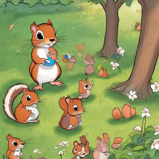 Prompt: Page 1:
Once upon a sunny day in the park,
Meet Sammy the Squirrel, so cute and so smart!

Page 2:
Sammy had nuts, one, two, three in a line,
Under the big oak tree, it was snack time!

Page 3:
Next, by the pond, where the lilies bloom,
See the ducklings? There are four, not one in the room!

Page 4:
Five colorful kites, way up high they soar,
Kids flying them, giggling more and more!

Page 5:
Over near the flowers, a buzzing, busy hive,
Six little bees, in a honey-making jive!

Page 6:
In the sandbox, children build and play,
Seven tiny castles, on this sunny day!

Page 7:
Eight ladybugs, with spots so bright,
Crawling on leaves in the warm sunlight.

Page 8:
Up in the sky, look, what do you see?
Nine fluffy clouds, so soft and carefree!

Page 9:
Ten little fingers pointing up high,
Counting all around, under the blue sky.

Page 10:
"Learning to count is fun," Sammy did say,
"From one to ten, it brightens our day!"

Page 11:
Now, you go out and explore with a smile,
Counting with joy, mile after mile!

Page 12:
The world is full of numbers, big and small,
Counting adventures await, one and all!

The end.