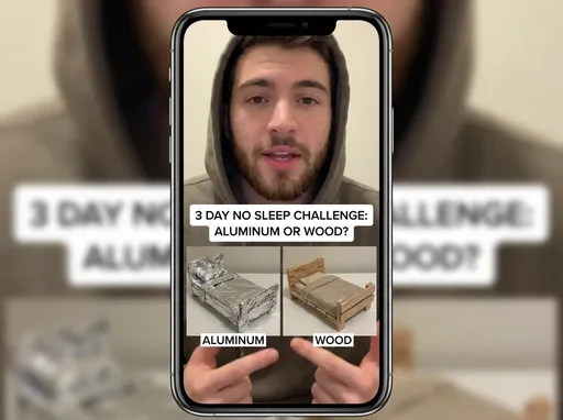 Prompt: video of a guy say 3 day you don't sleep witch bed you choose. and do the bed alimeniem etc