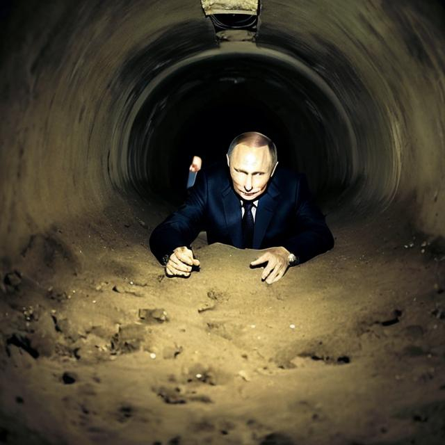 Prompt: putin in a bunker