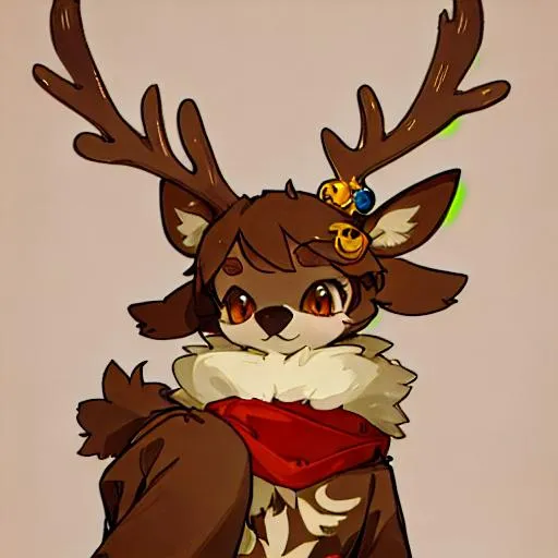 Prompt: cute anthro furry deer