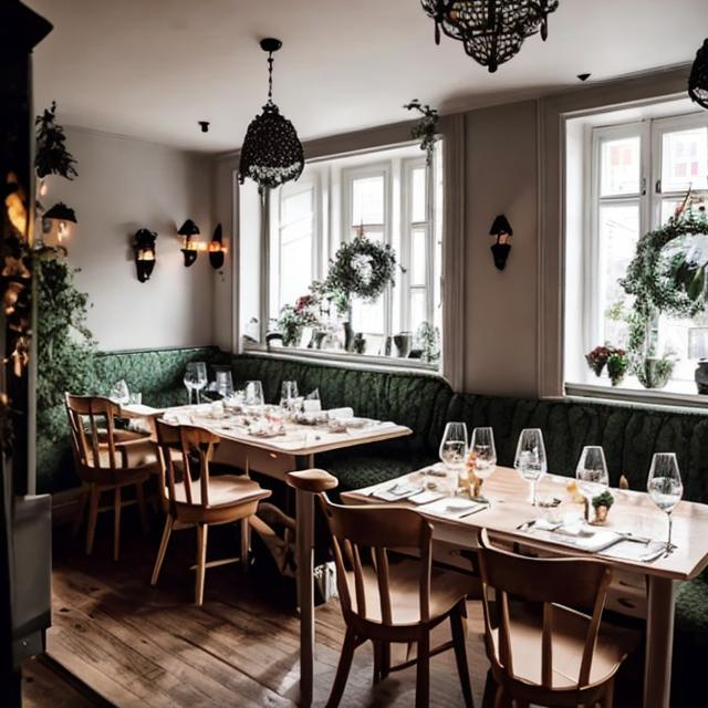 Prompt: Cozy swedish style restaurant
