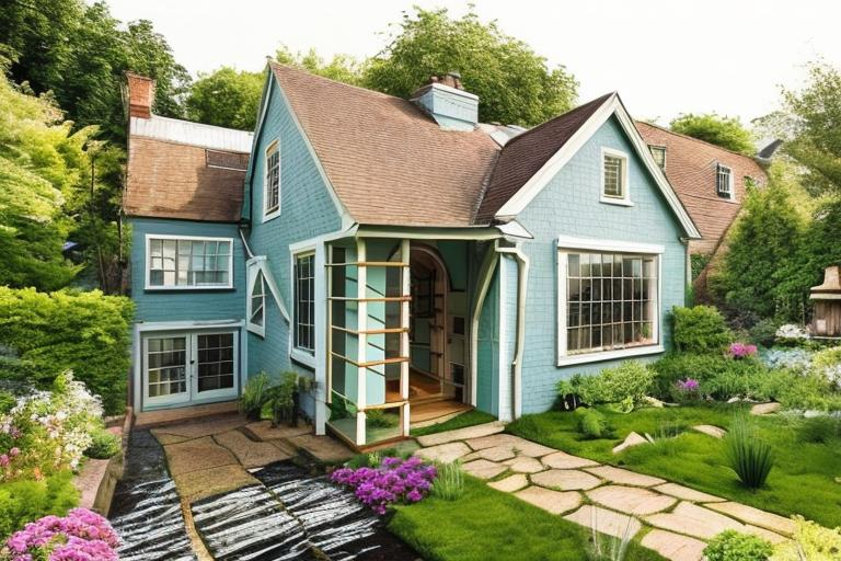 Prompt: make the house more cottage-style with a better garden  