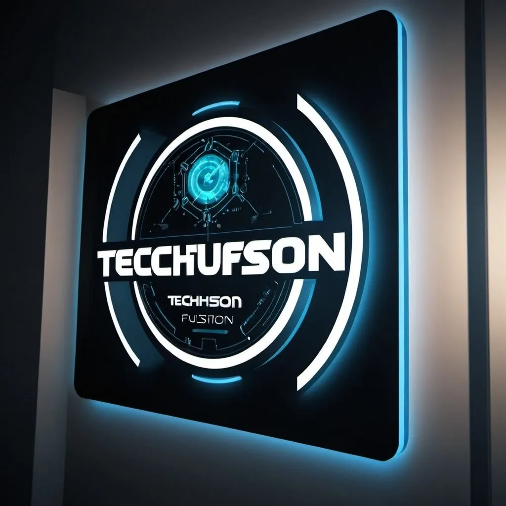 Prompt:  a cool futuristic tech sign
that says TechFusion 

