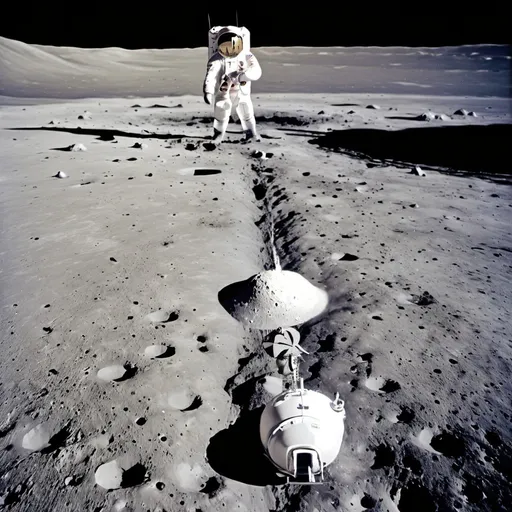 Prompt: humans landing on the moon
