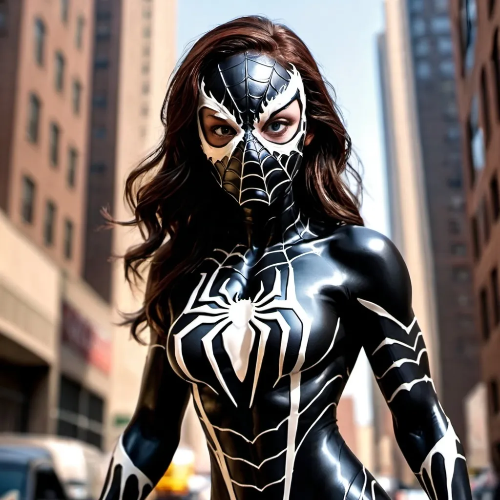 Prompt: venom as spiderman-girl