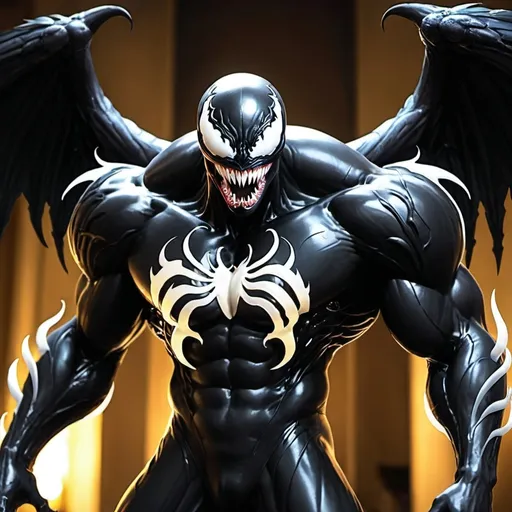 Prompt: Venom angel mode glowing eyes 