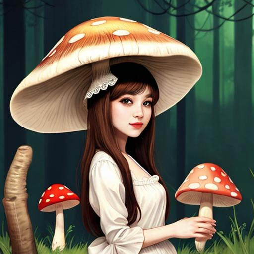 Prompt: Beautifully mushroom girl 