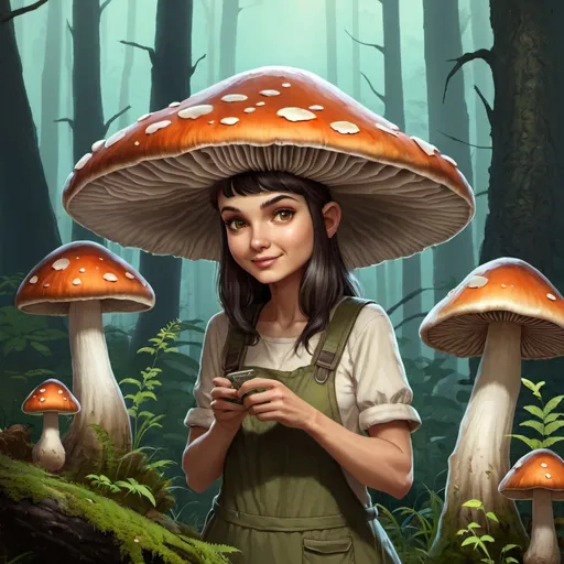 Prompt: Mushroom girl