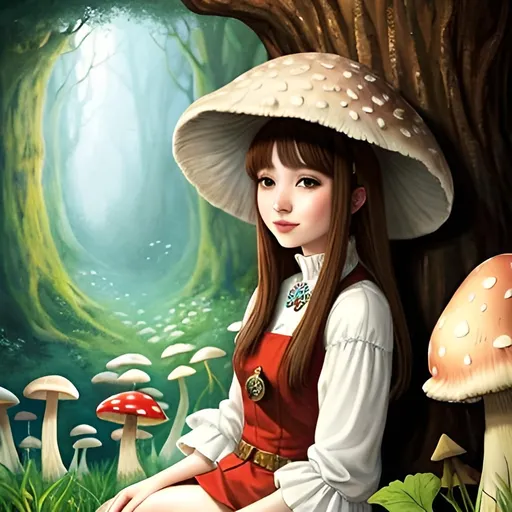 Prompt: Beautifully mushroom girl 