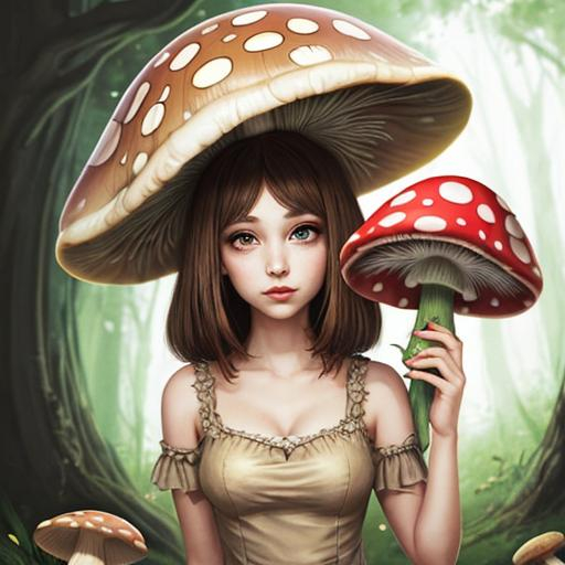 Prompt: Beautifully mushroom girl 