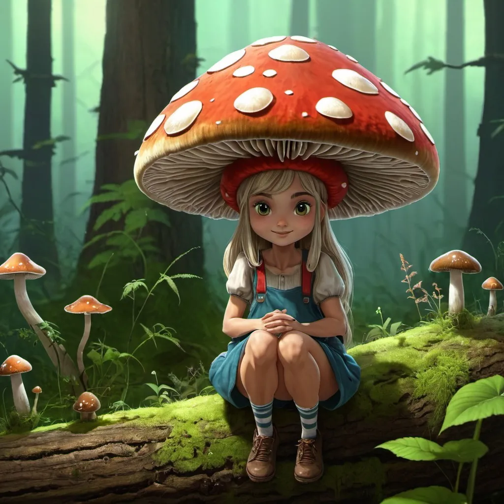 Prompt: Mushroom girl